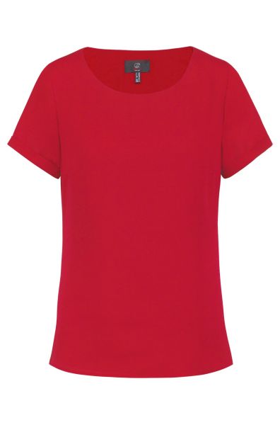 Damen Chiffon Bluse regular fit Kurzarm | GREIFF Shirts 6577