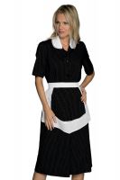 Modernes Zimmermädchenkleid Hauskleid Antille schwarz Nadelstreifen | isacco 007351M