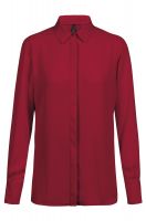 Damen Chiffon Bluse mit verdeckter Knopfleiste regular fit Langarm | GREIFF Shirts 6580
